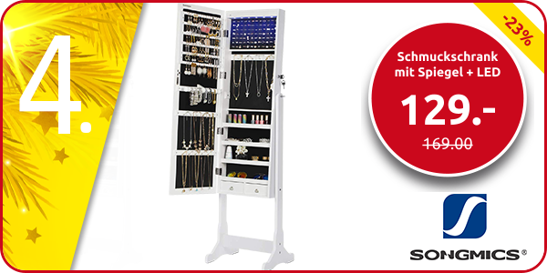 Schmuckschrank mit Spiegel + LED