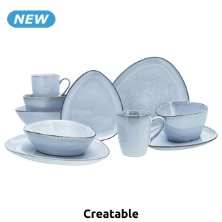 CreaTable Tafelservice «Cloudy Sky», 10-teiliges Set für 2 Personen