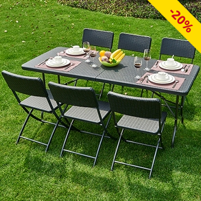 Klapptisch mit 6 Klappstühlen «Fiesta»