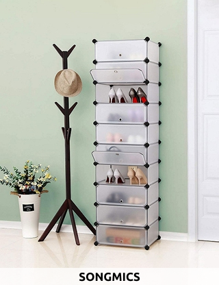 SONGMICS Aufbewahrungsboxen, 10 Stück, B 43 x H 173 x T 31 cm