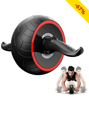 Bauchmuskelrad «Abs roller», rot/schwarz