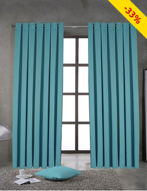 Vorhang, lichtundurchlässig, türkis