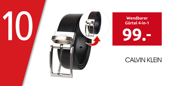 Calvin Klein Wendbarer Gürtel 4-in-1, L 95 cm, B 3,5 cm, schwarz oder dunkelbraun