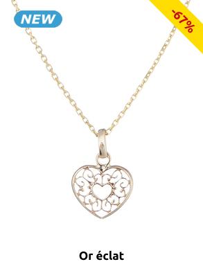 Or éclat Anhänger «Coeur arabesque», Gelbgold