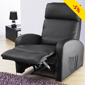 Relax-Massagesessel aus PU, schwarz