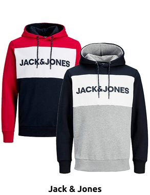JACK&JONES Sweatshirts, 2er-Pack, marine/grau + marine/rot