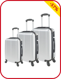 Koffer «Lugano», 3er-Set, grau