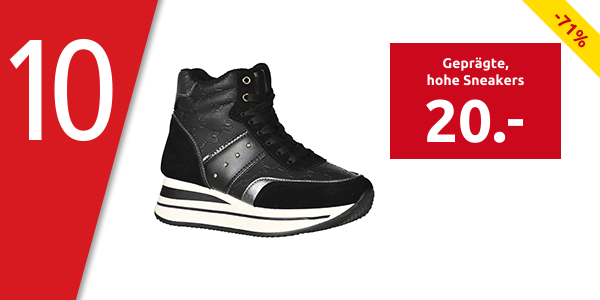 Geprägte, hohe Sneakers, schwarz