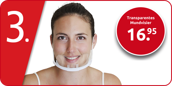 Transparentes Mundvisier, H total 10 cm