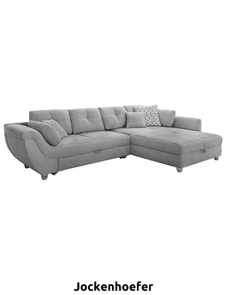 Schlaf-Ecksofa «Bari», mit Bettschublade, L 330 x H 90 x T 138 cm, grau