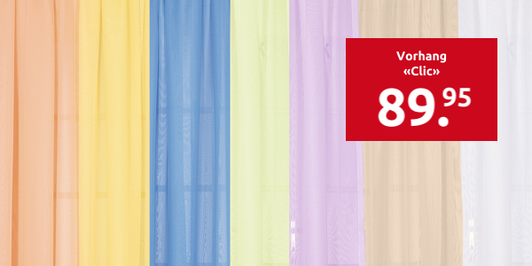 Vorhang «Clic» 1 Stück, 200 x 240 cm, türkis