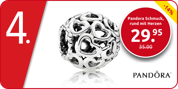 Pandora Schmuck, rund mit Herzen