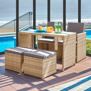 Gartenset «Cube», 5-teilig, grau