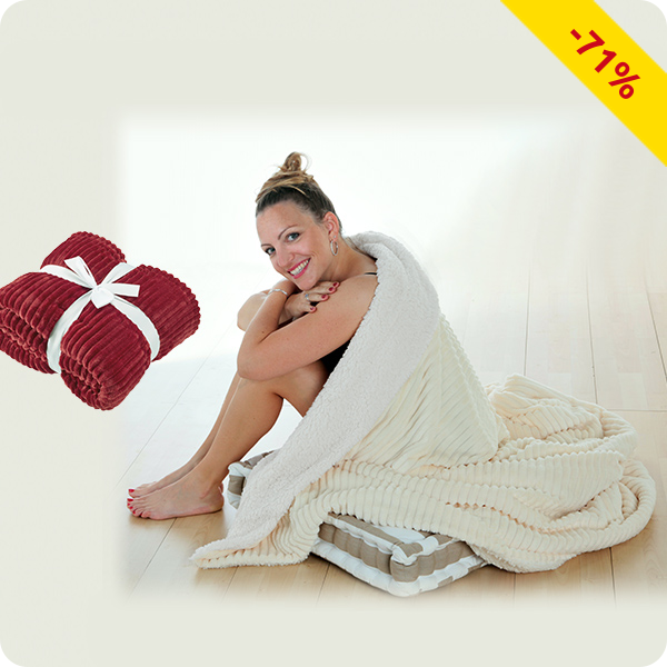 Fleecedecke «Wave», weinrot