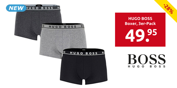 HUGO BOSS Boxer, 3er-Pack, schwarz/dunkelgrau/hellgrau