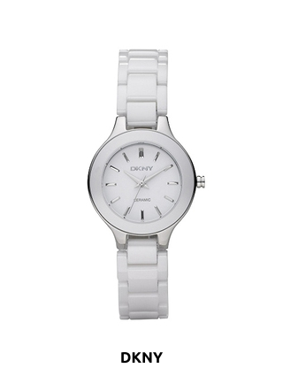 DNKY Damenuhr mit Keramikarmband, silberfarben/weiss
