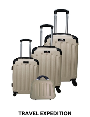 TRAVEL EXPEDITION Kofferset «Star», 4-teilig, H 57/67/77 cm, light, champagner