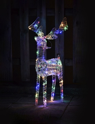Rentier 80 cm mit 80 LEDs, bunt