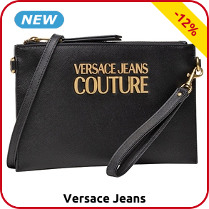 Versace Jeans Handtasche, Saffianoleder, schwarz