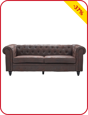 Sofa «Chesterfield», 3-Sitzer, braun