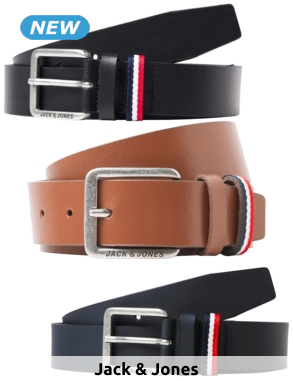 JACK & JONES Herrengürtel aus Leder, cognac