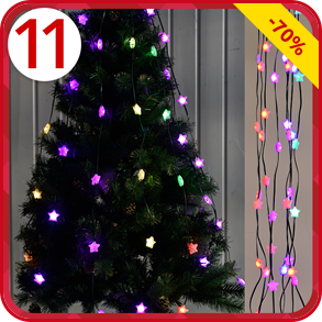 Bunte Sternen-Girlande mit Musik-Funktion