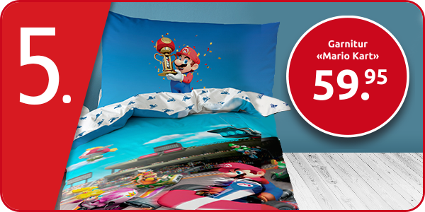 Garnitur «Mario Kart», Duvetanzug 160 x 210 cm + Pfulmenanzug 65 x 100 cm
