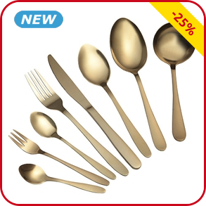 Besteckset, 39-teilig, goldfarben