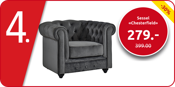 Sessel «Chesterfield», grau