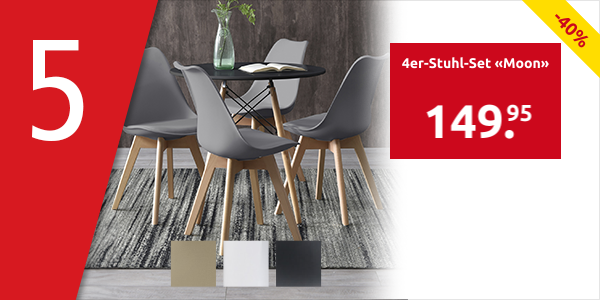 4er-Stuhl-Set «Moon», grau