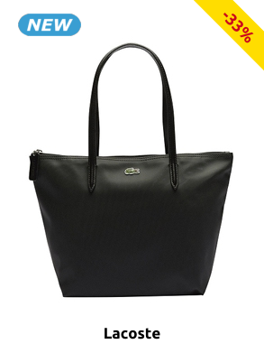 Lacoste Handtasche mit grossen Henkeln, schwarz