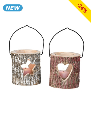 Windlichter Herz & Stern, 2 Stück, Ø 10 x H 11 cm