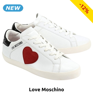 LOVE MOSCHINO Sneakers «Free love», schwarz/rot