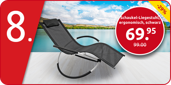 Schaukel-Liegestuhl, ergonomisch, schwarz
