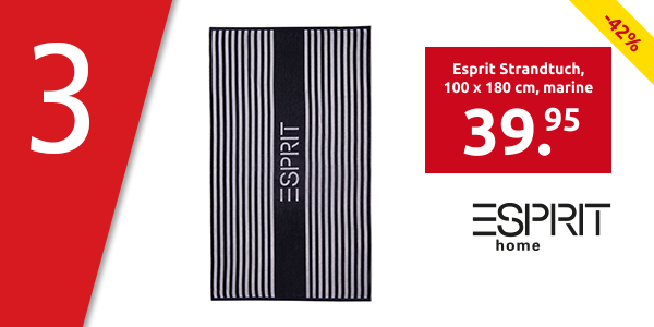 Esprit Strandtuch «Marina Beach», 100 x 180 cm, marine