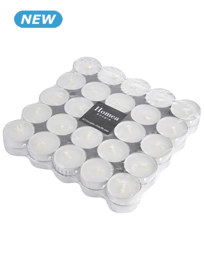 Teelichter, Set, 50 Stück, weiss