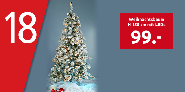 Weihnachtsbaum H 150 cm mit LEDs, 135 LEDs