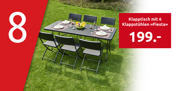 Klapptisch mit 6 Klappstühlen «Fiesta»