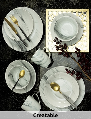 CreaTable Kombi-Service «Marmor», 16-teilig, 4 Personen