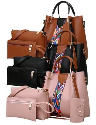 Handtasche 4er-Set, braun