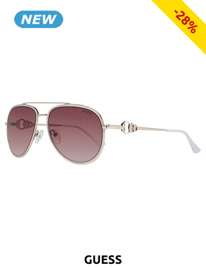 GUESS Damen-Sonnenbrille, weiss/gold