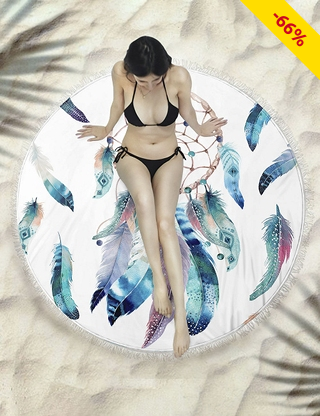 Strandtuch, rund, Ø 150 cm, «Traumfänger»