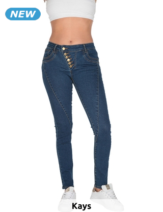 Jeans mit Knopfverschluss, blau