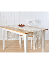 Tischläufer in Makramee-Technik, naturfarben