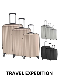 TRAVEL EXPEDITION Kofferset «Locarno», 3-teilig, H 57/67/77 cm, light, champagne