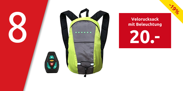 Velorucksack mit Beleuchtung