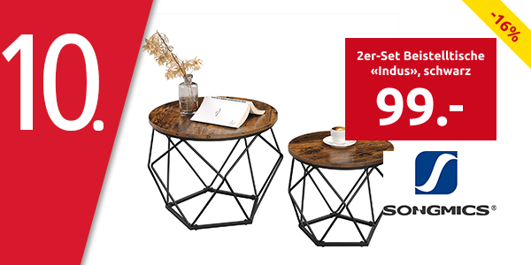 SONGMICS 2er-Set Beistelltische «Indus», schwarz