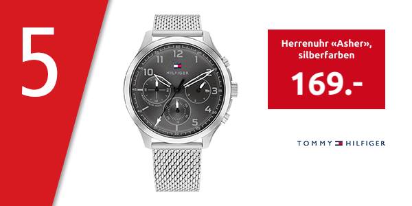 TOMMY HILFIGER Herrenuhr «Asher», silberfarben
