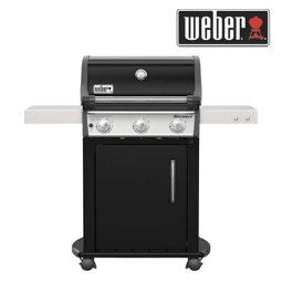 Gasgriller Weber Spirit E-315 GBS schwarz/silber, 3 Brenner, Aromaschienen, zwei Seitentische, Warmhalterost und GBS-Grillrost