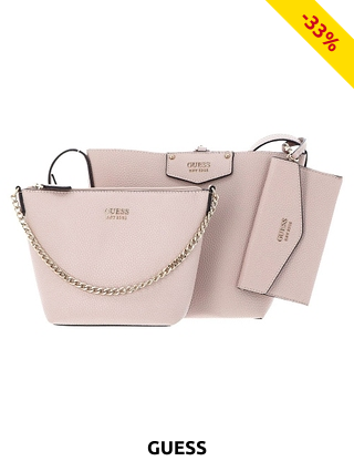 GUESS Handtasche «Eco Brenton Bucket», blassrosa